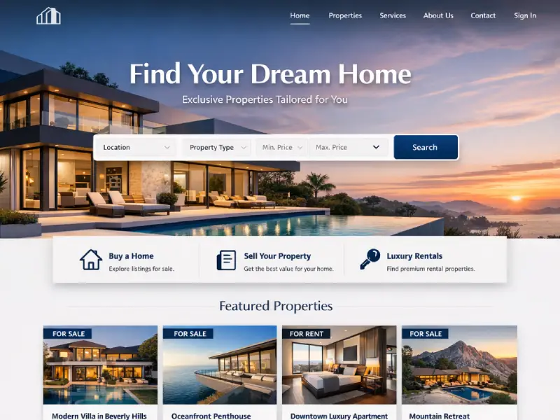 Real estate website example